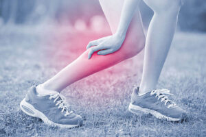 Person with pain in leg